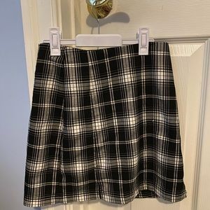 Black and White Plaid Mini Skirt